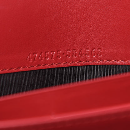Gucci Calfskin Matelasse GG Marmont Chain Wallet Hibiscus Red 7 of 11