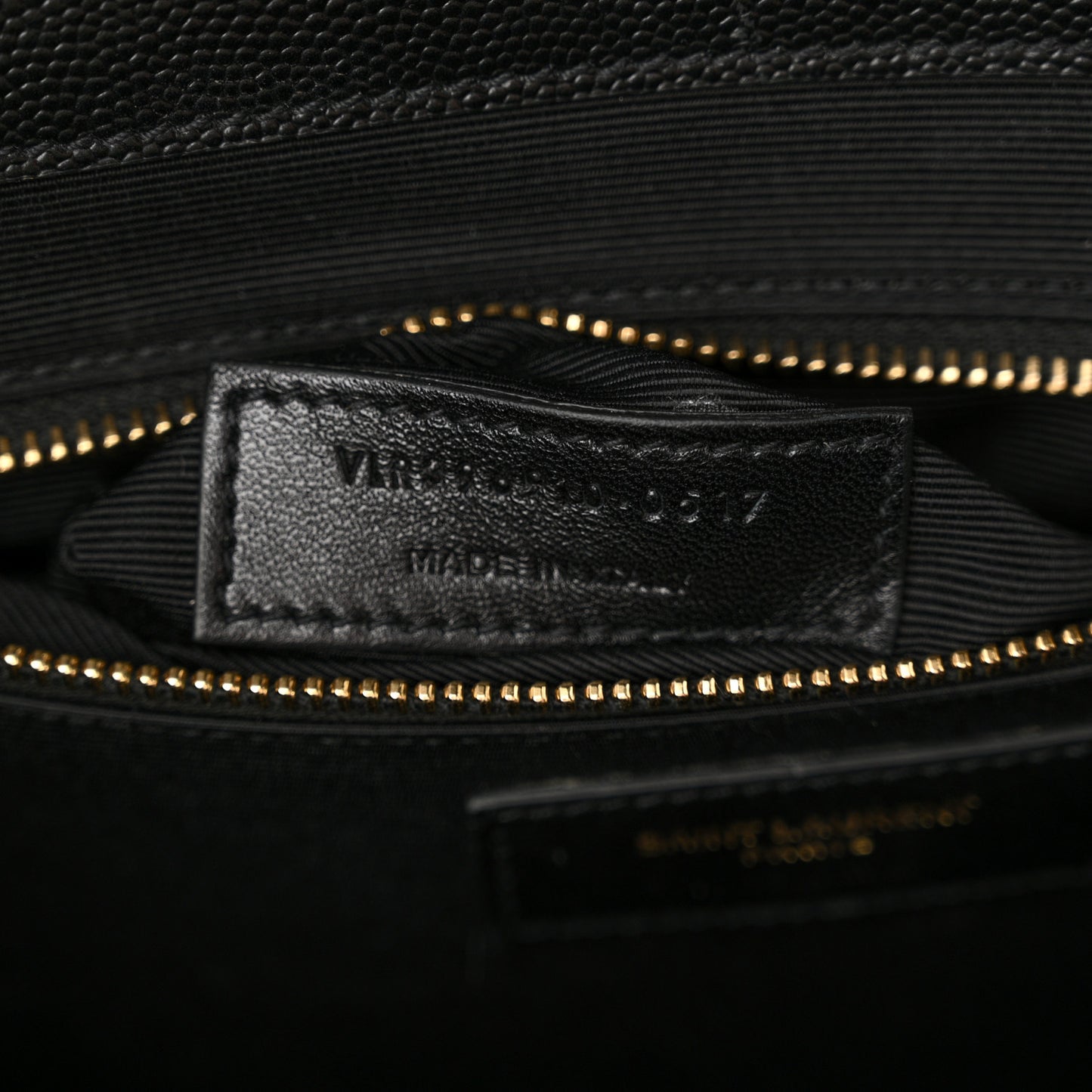 Grain De Poudre Matelasse Chevron Large Monogram Satchel Black