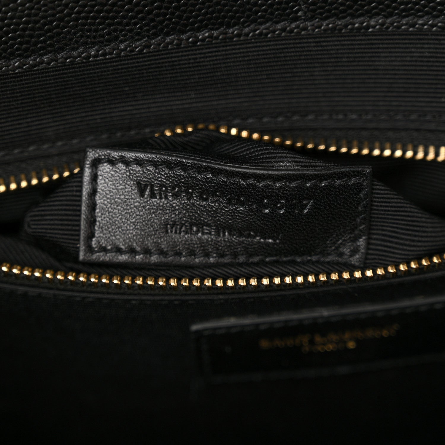 Saint Laurent Grain De Poudre Matelasse Chevron Large Monogram Satchel Black 7 of 15