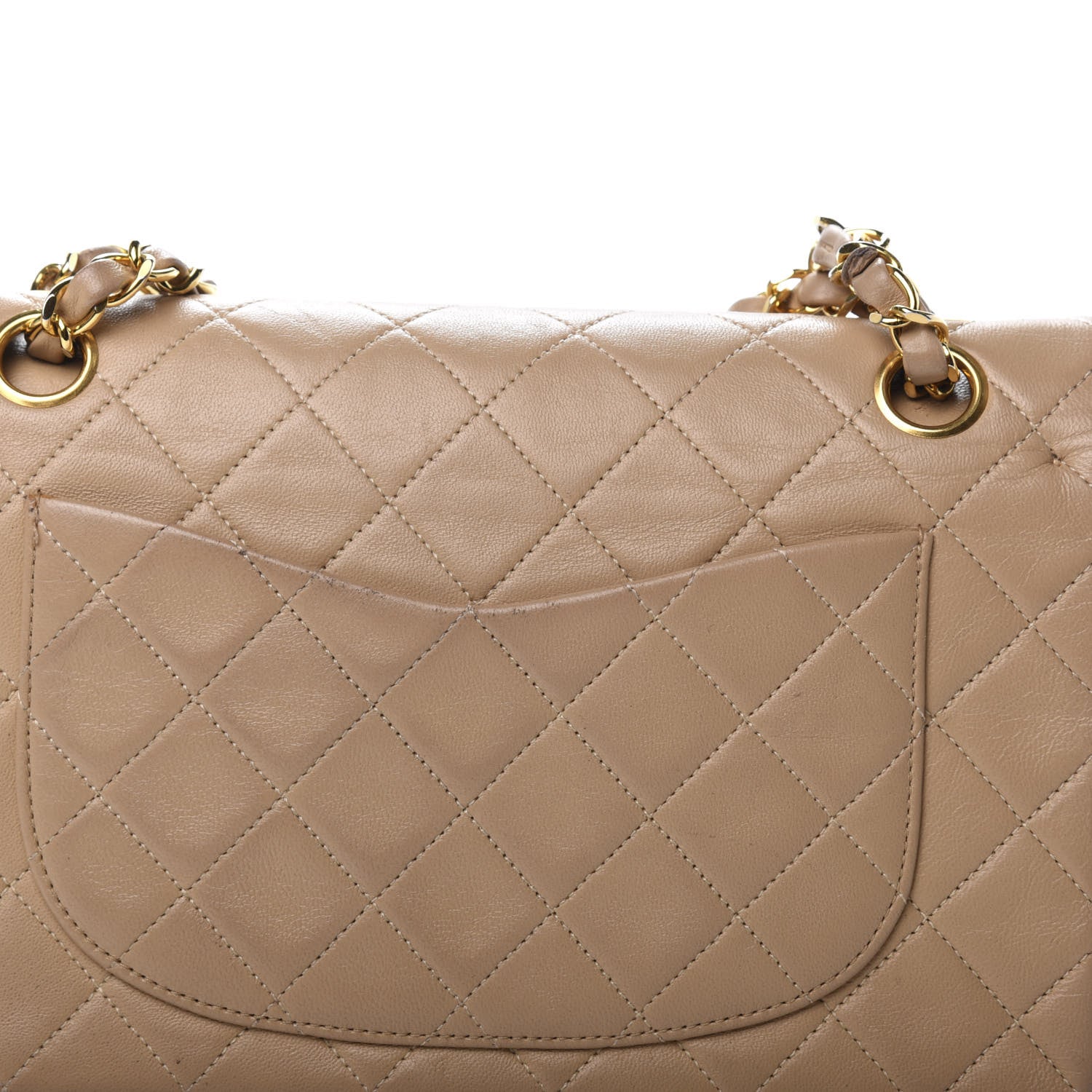 Chanel Lambskin Quilted Small Double Flap Beige 16 of 19
