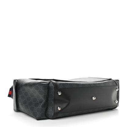 Gucci GG Supreme Monogram Web Messenger Diaper Bag Black Grey 4 of 11