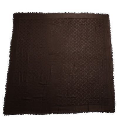 Louis Vuitton Silk Wool Monogram Denim Shawl Chocolate 3 of 5