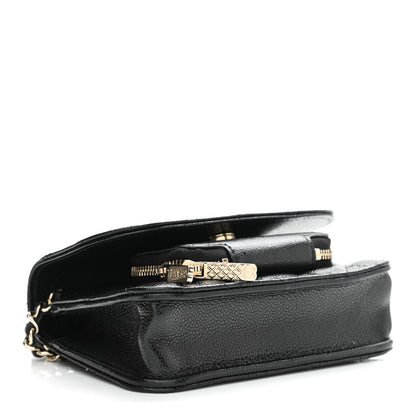 Chanel Caviar Quilted Business Affinity Clutch With Chain Black 4 of 12