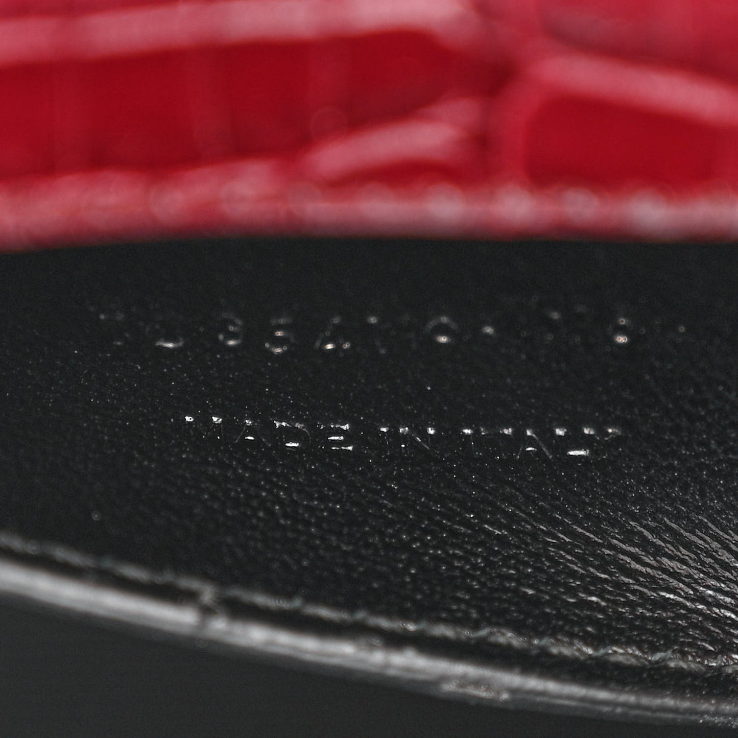 Calfskin Crocodile Embossed Medium Classic Monogram Kate Tassel Satchel Dark Red