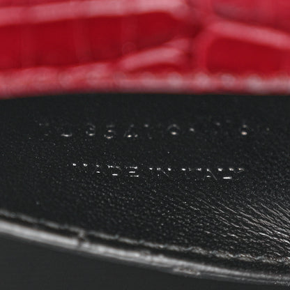 Saint Laurent Calfskin Crocodile Embossed Medium Classic Monogram Kate Tassel Satchel Dark Red 7 of 12