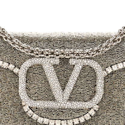 Valentino Garavani Swarovski Crystal Embroidered Vlogo Small Loco Shoulder Bag Crystal Silver 7 of 10