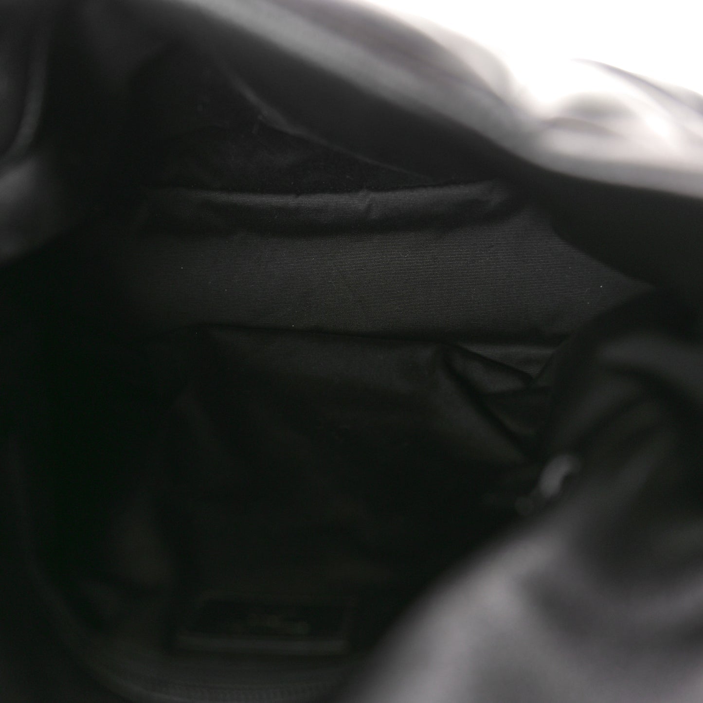 Lambskin Quilted Monogram Monochrome Medium Loulou Puffer Chain Satchel Black