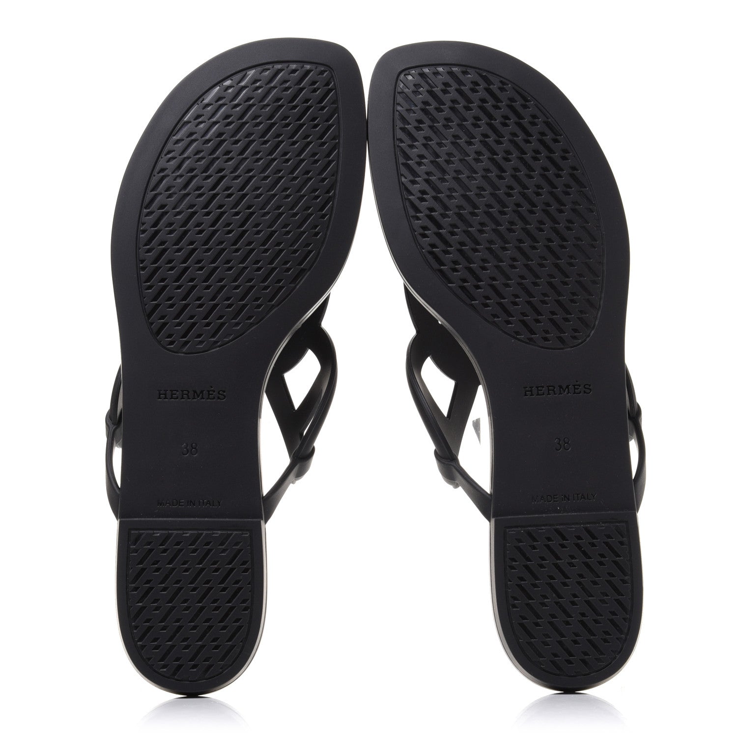 Hermes Rubber Womens Egerie Sandals 38 Black 5 of 8