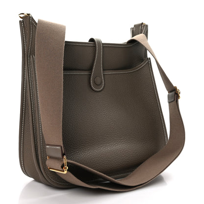 Hermes Taurillon Clemence Evelyne III PM Etoupe 2 of 10