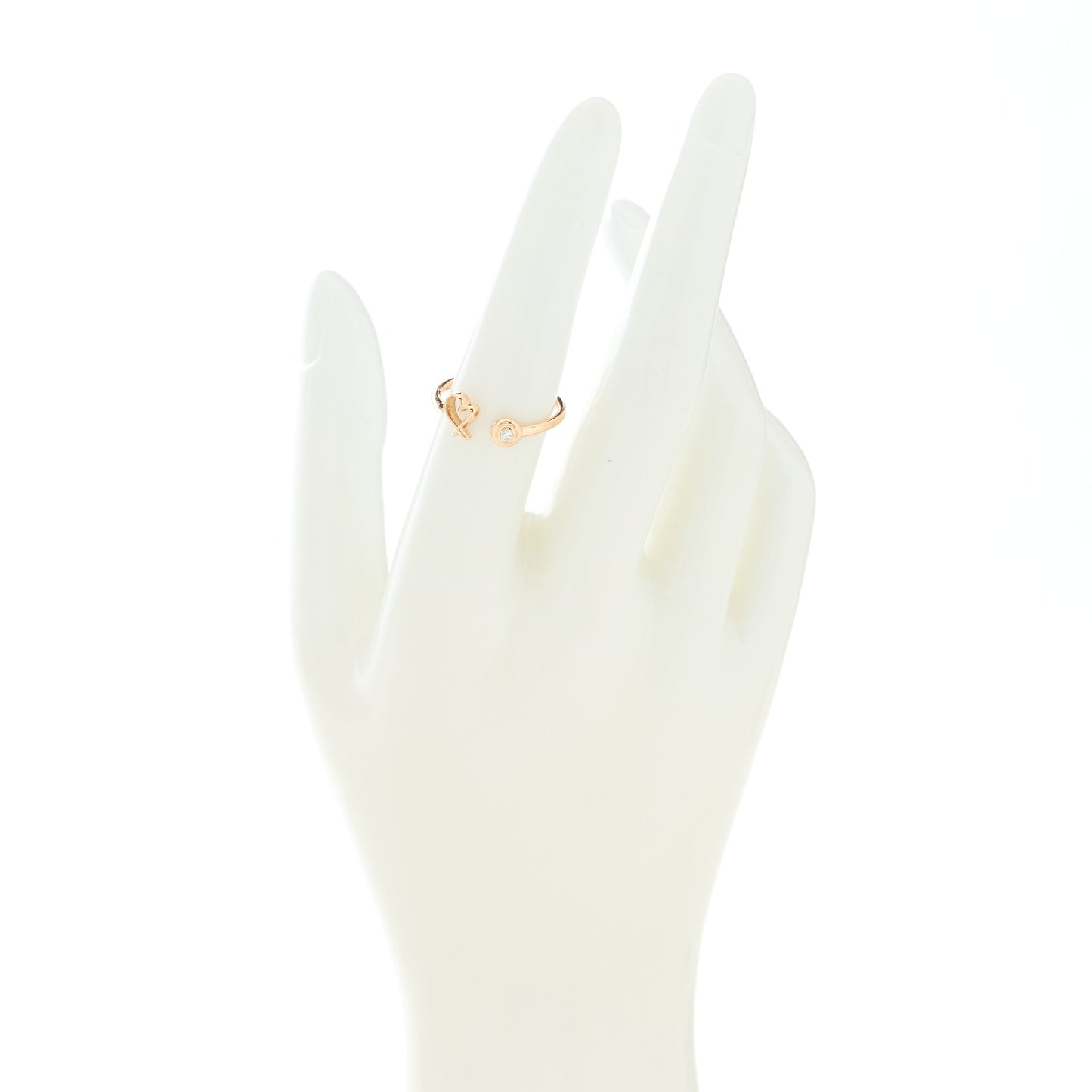 18K Rose Gold Diamond Paloma Picasso Loving Heart Open Band Ring 54 7