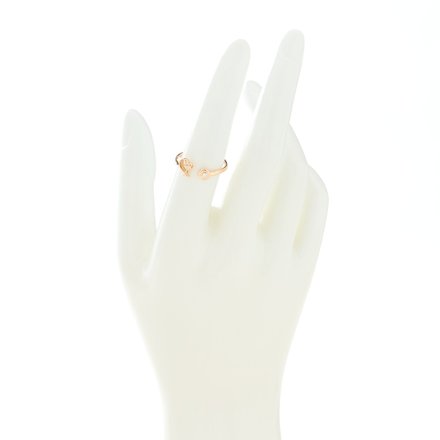 Tiffany 18K Rose Gold Diamond Paloma Picasso Loving Heart Open Band Ring 54 7 2 of 5