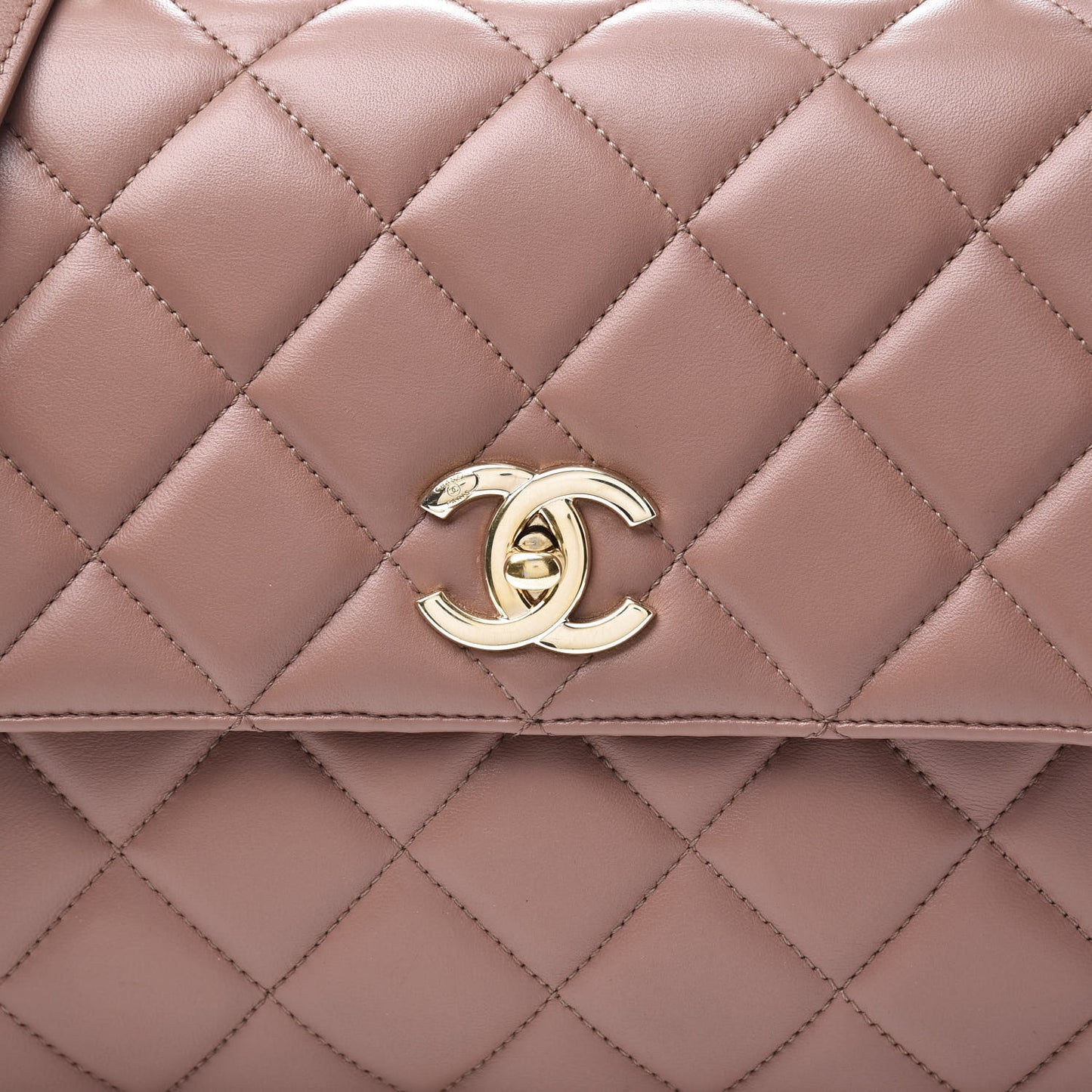 Lambskin Quilted Medium Trendy CC Flap Dual Handle Bag Nude