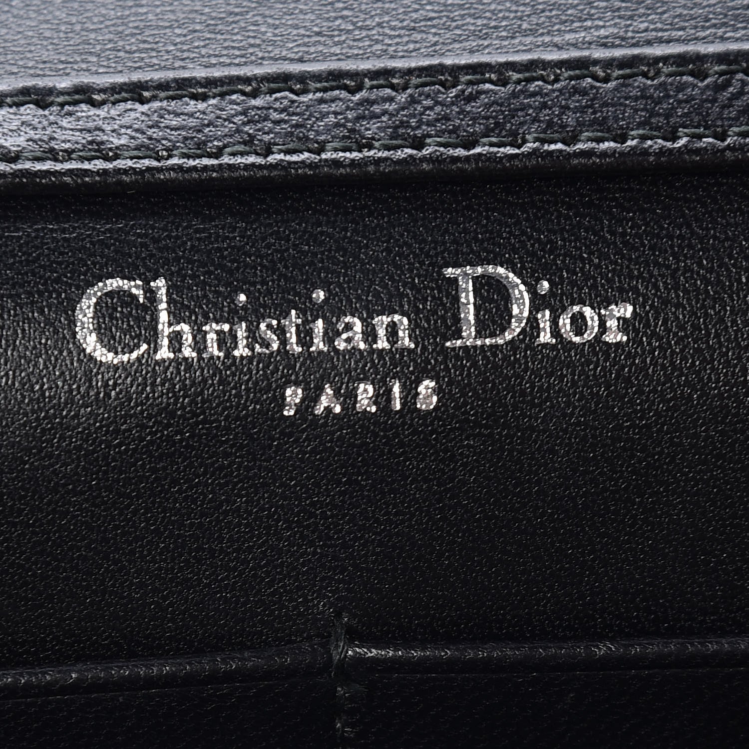 Christian Dior Grained Calfskin Diorama Wallet on Chain Pouch Black 6 of 10