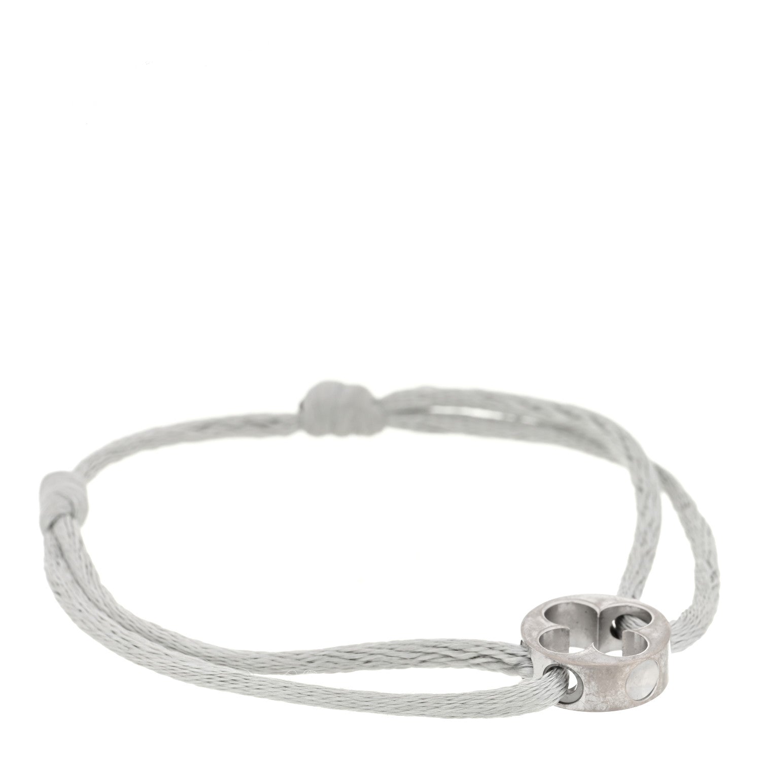 Louis Vuitton 18K White Gold Cord Empreinte Adjustable Bracelet Gray 1 of 3