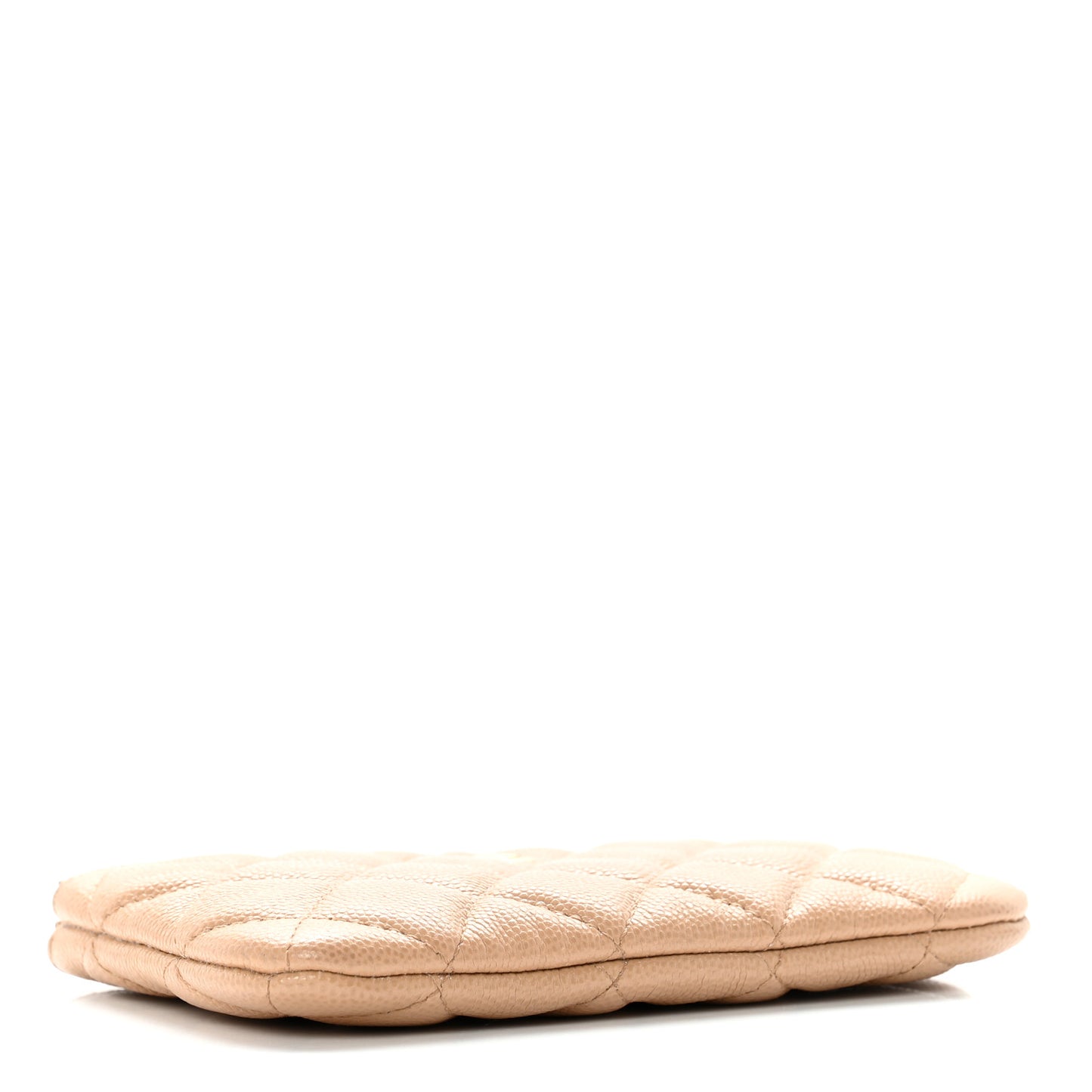 Caviar Quilted Small Cosmetic Case Beige