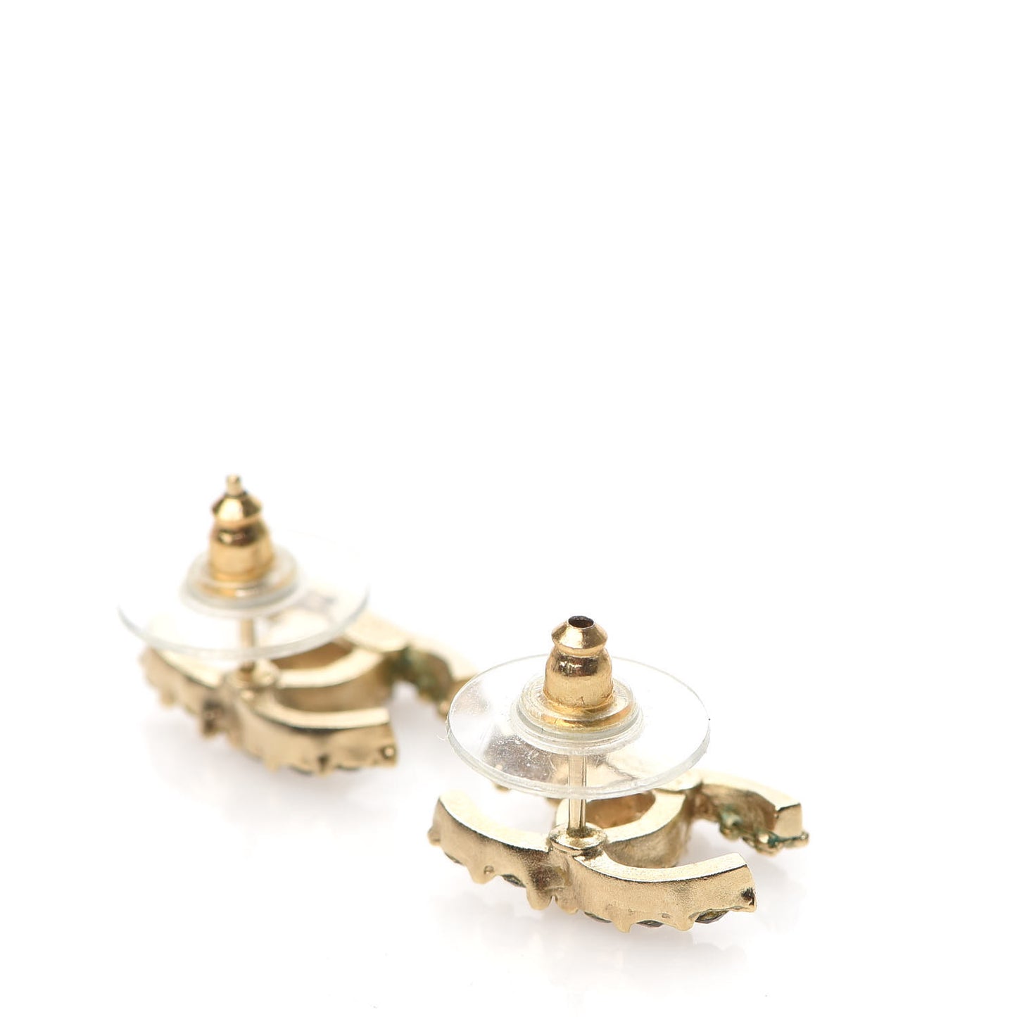 Crystal CC Earrings Gold Black Multi