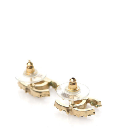 Chanel Crystal CC Earrings Gold Black Multi 3 of 5