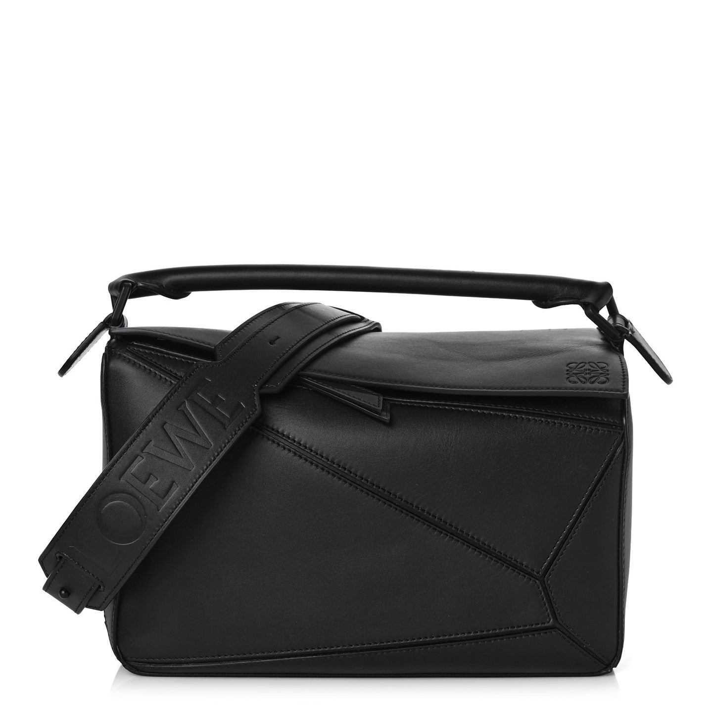 Satin Calfskin Puzzle Bag Black