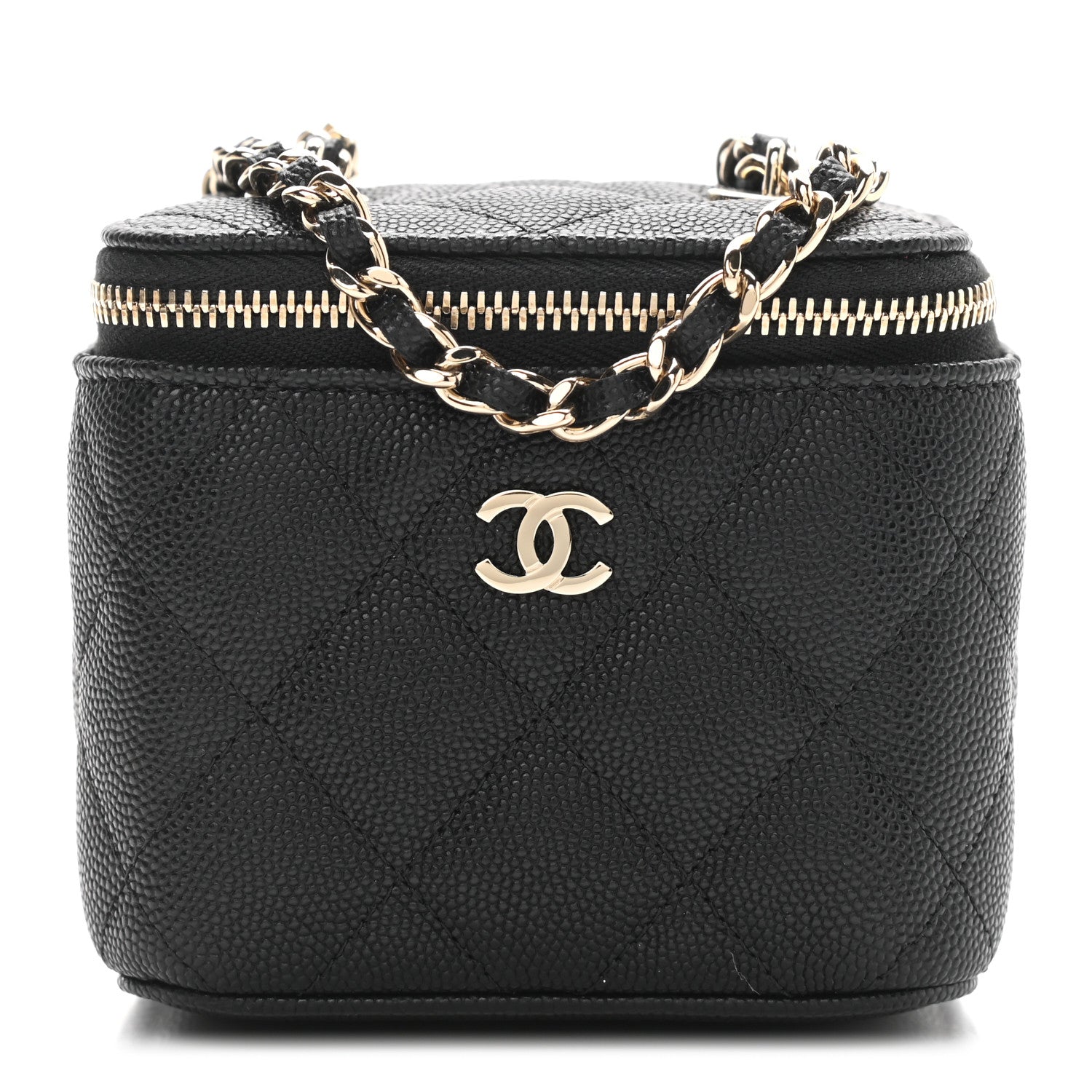 Chanel Caviar Quilted Mini Vanity Case With Chain Black 1 of 11