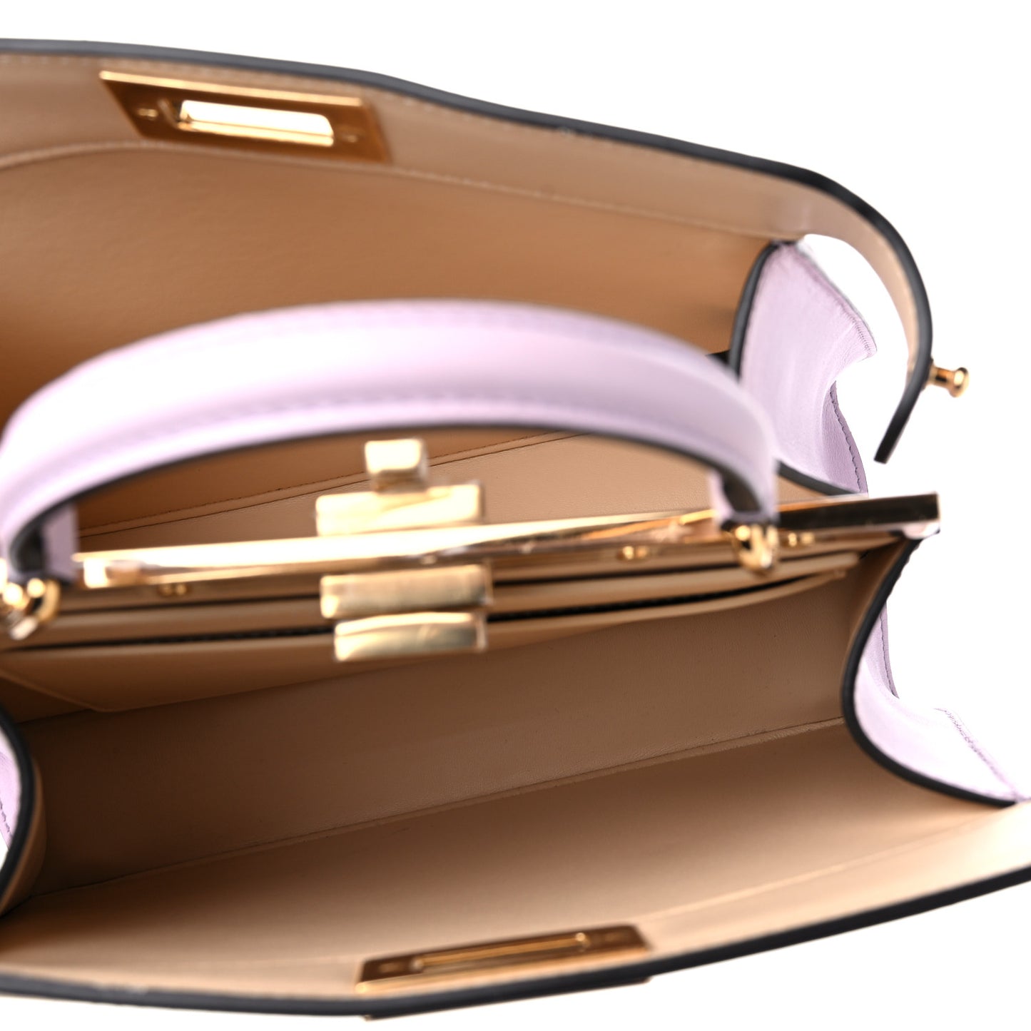 Vitello Seta Shiny Nappa Dancing Girls Inlay Small Peekaboo I SEE U Satchel Anemone Multicolor