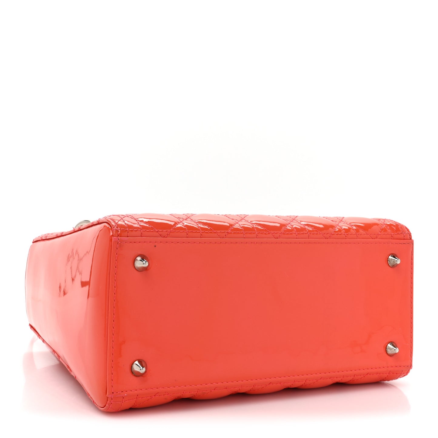 Patent Cannage Medium Lady Dior Orange