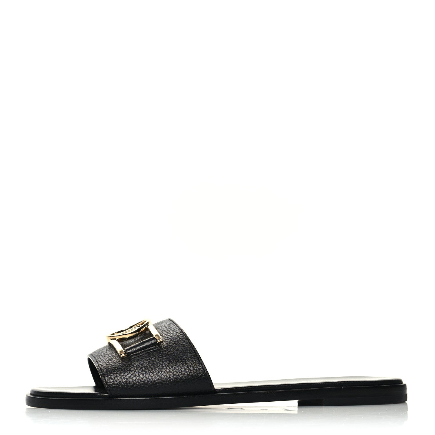 Louis Vuitton Calfskin Lock It Flat Mules 39 Black 1 of 9