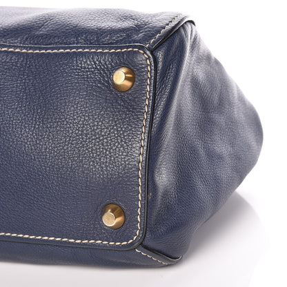 Miu Miu Vitello Shopping Tote Blue 15 of 15