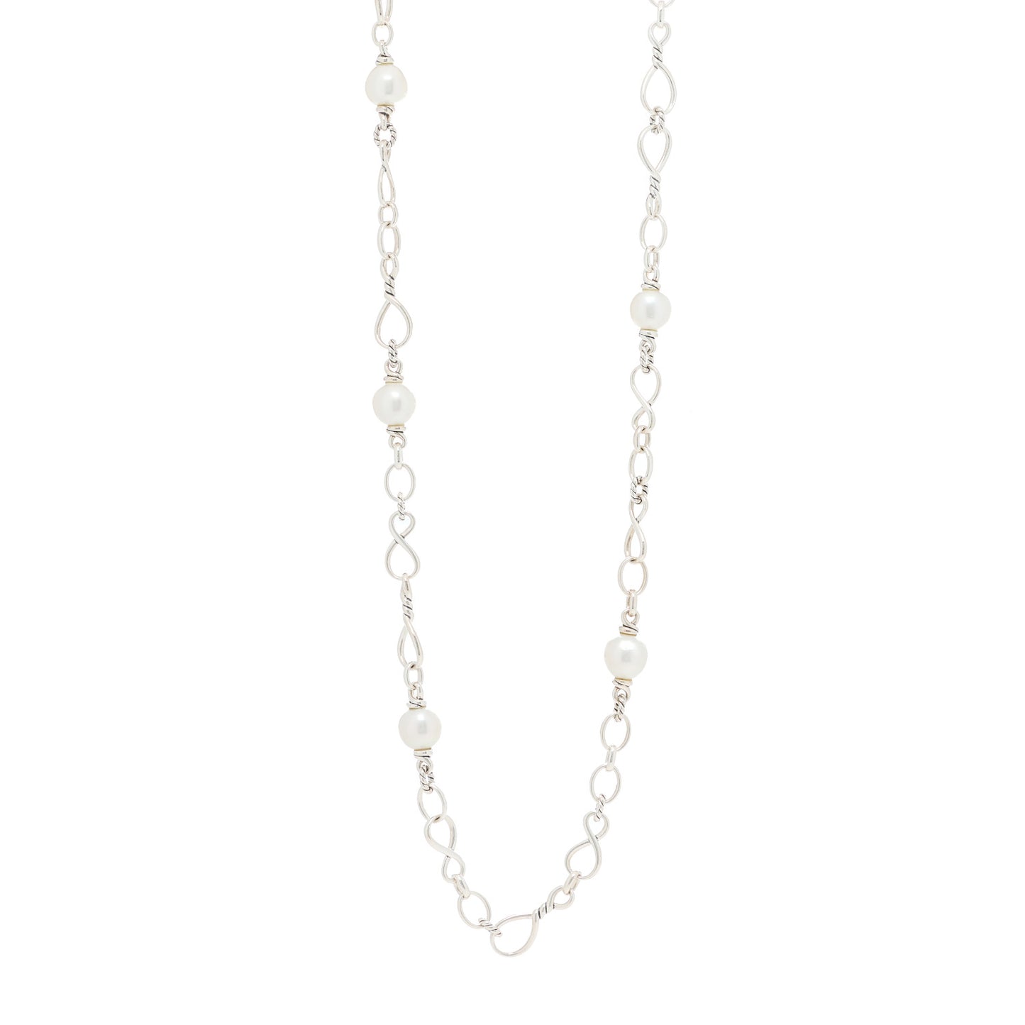 Sterling Silver Pearl Medium Continuance Chain Necklace