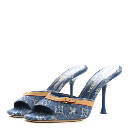 Louis Vuitton Denim Monogram Neo Revival Mules 38 4 of 9