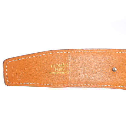 Hermes Box Vache Reversible 32mm Belt Strap 65 Noir Natural 3 of 4