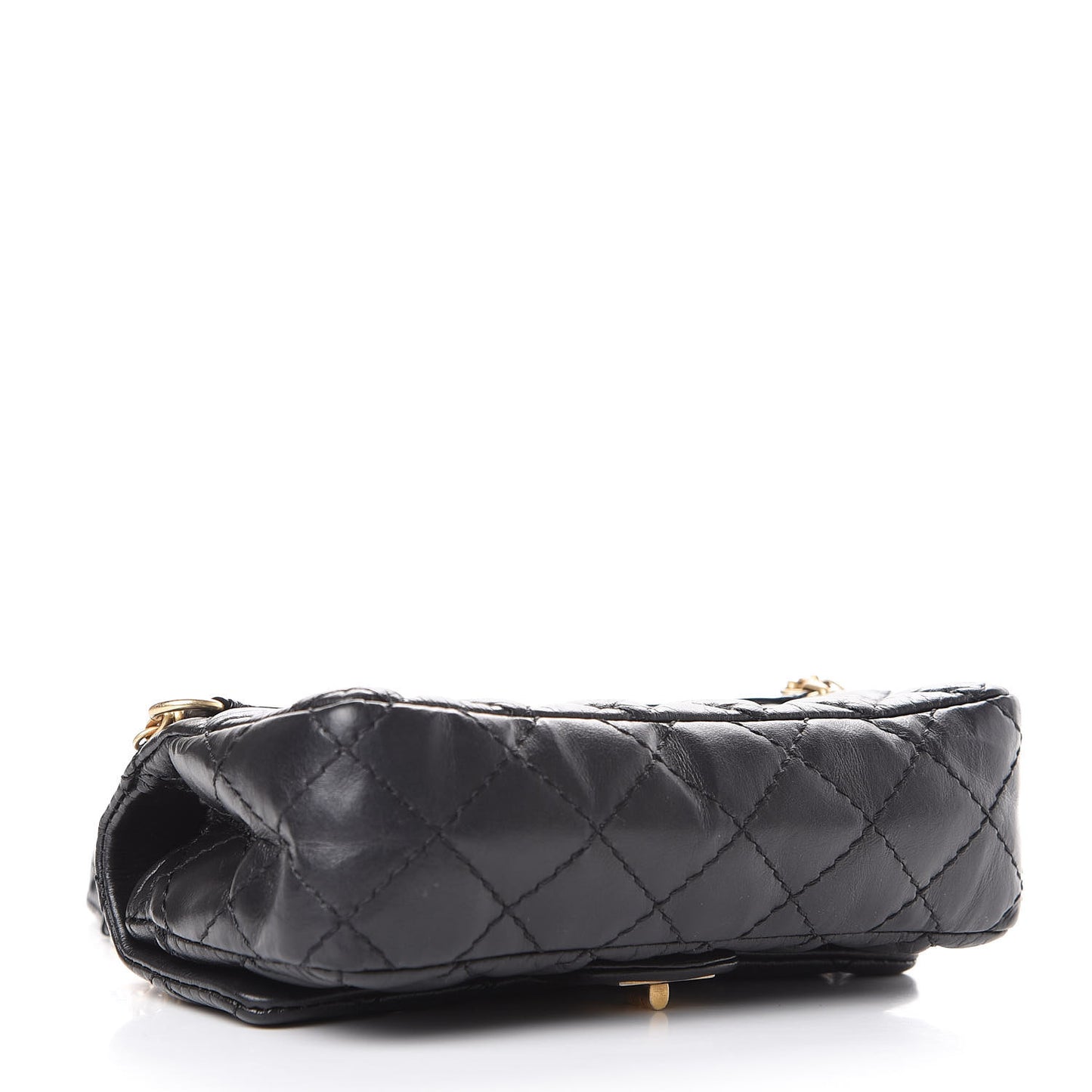 Aged Calfskin Quilted 2.55 Reissue Chain Waist Bag Black