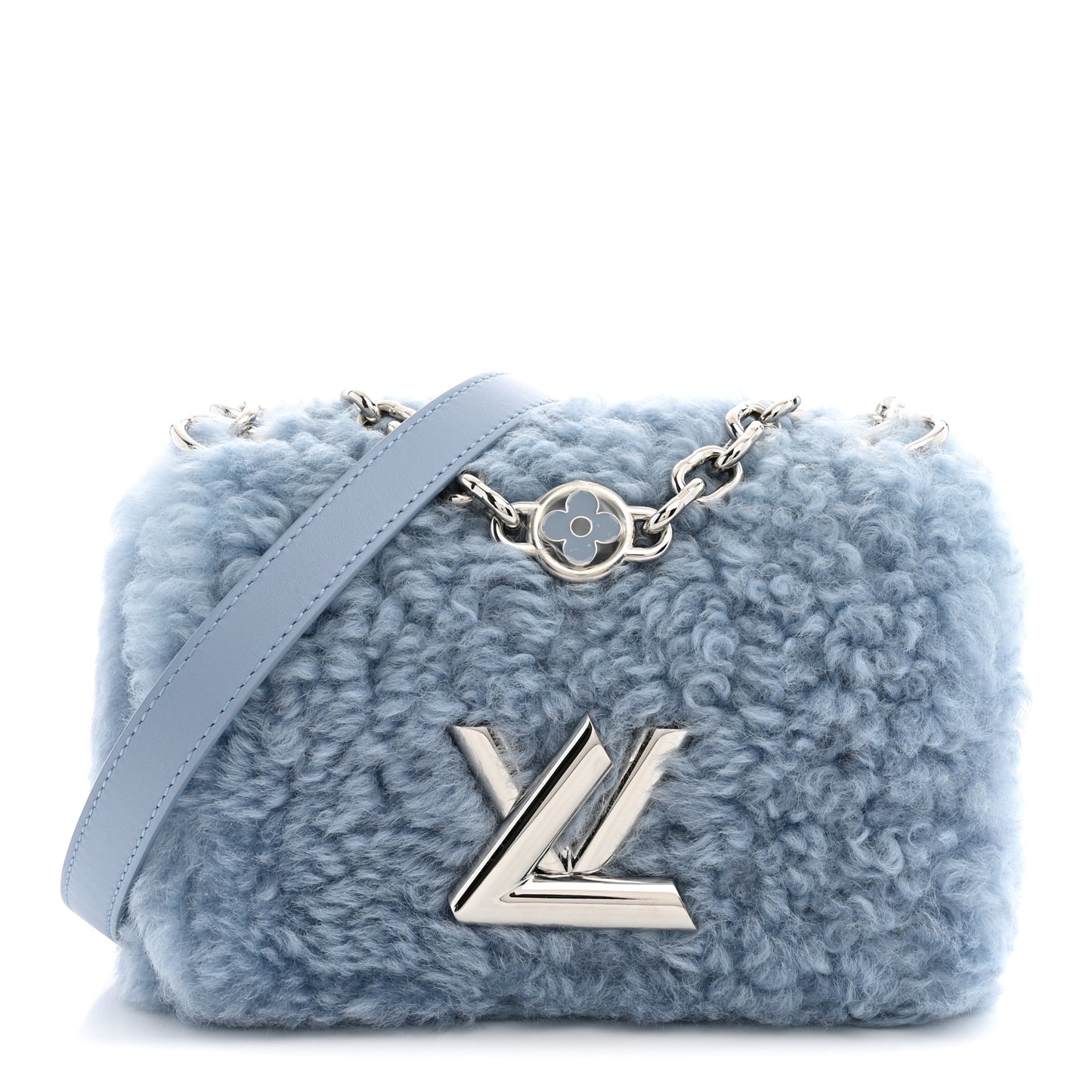 Shearling Twist Shoulder Bag PM Blue