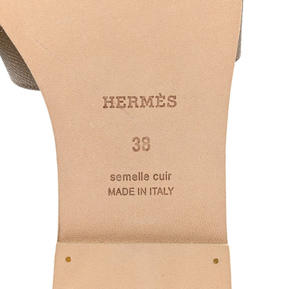 Hermes Epsom Oran Sandals 38 Etoupe 6 of 9