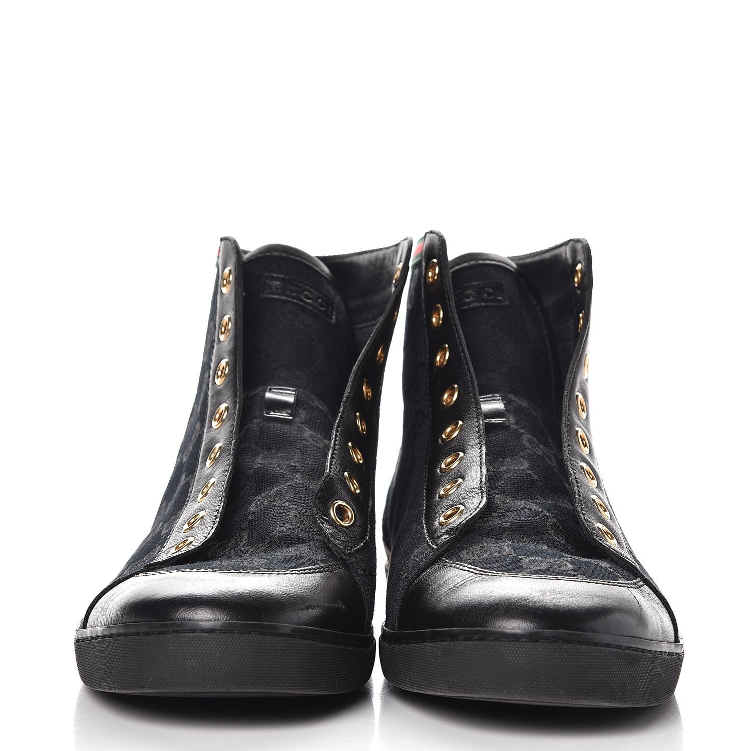 Gucci GG Monogram Barcelona Web High Top Sneakers 39 Black 2 of 12