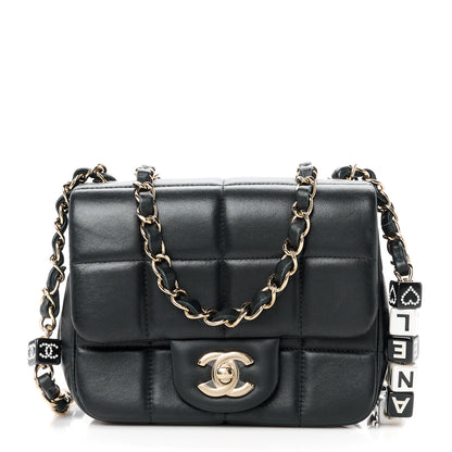 Chanel Lambskin Resin Crystal Square Quilted Mini Monacoco Flap Black 1 of 12