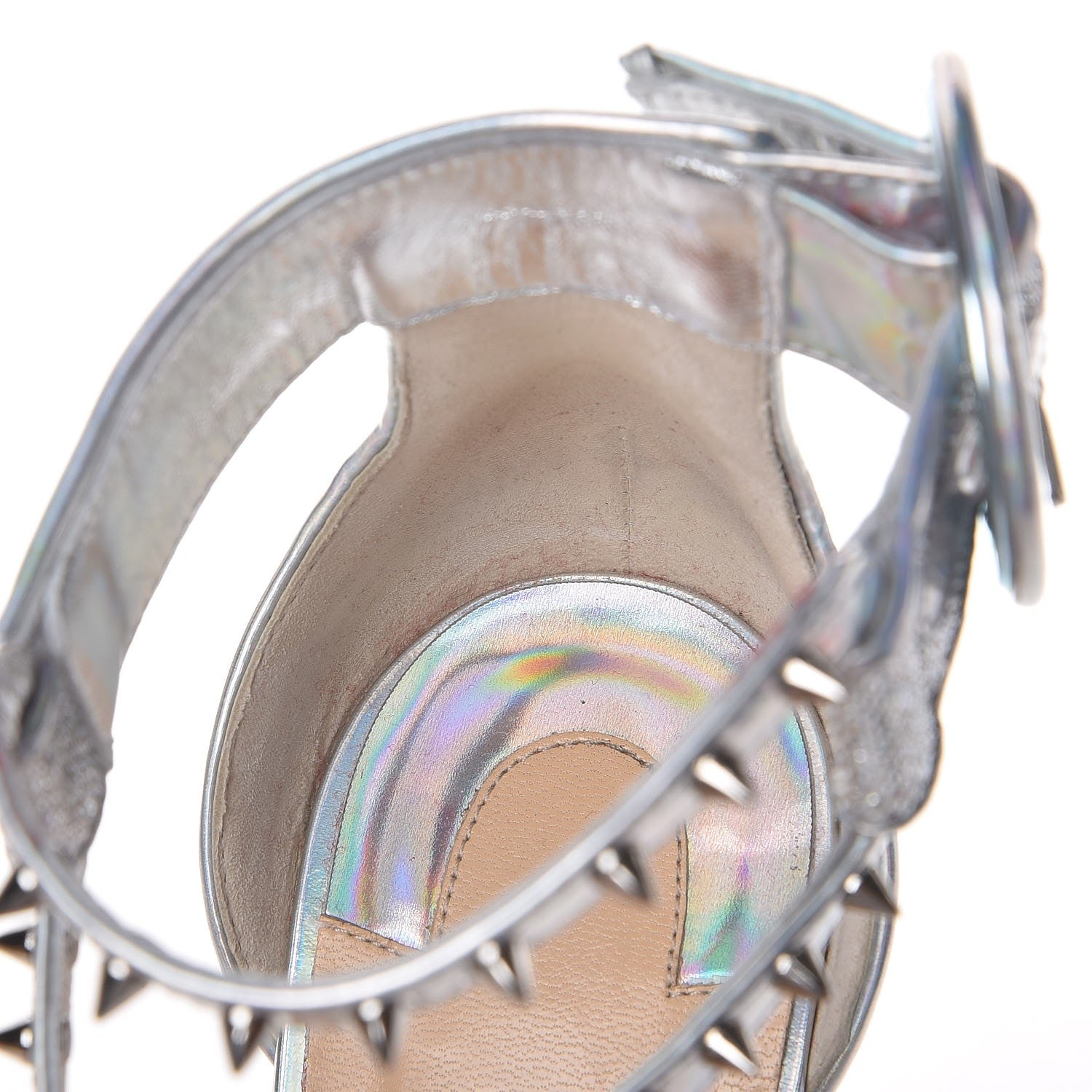 Christian Louboutin Lurex Specchio Choca Lux 100 Sandals 36.5 Silver 8 of 10