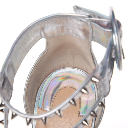 Christian Louboutin Lurex Specchio Choca Lux 100 Sandals 36.5 Silver 8 of 10