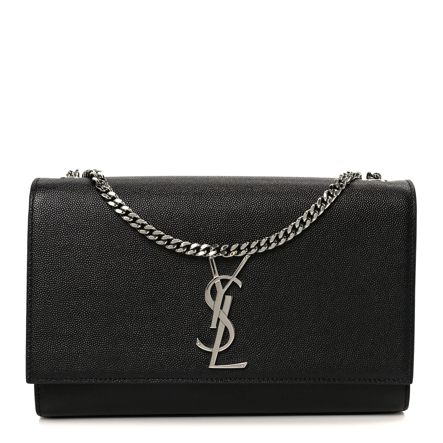 Saint Laurent Grain De Poudre Medium Classic Monogram Kate Satchel Black 1 of 11