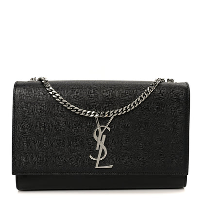 Saint Laurent Grain De Poudre Medium Classic Monogram Kate Satchel Black 1 of 11