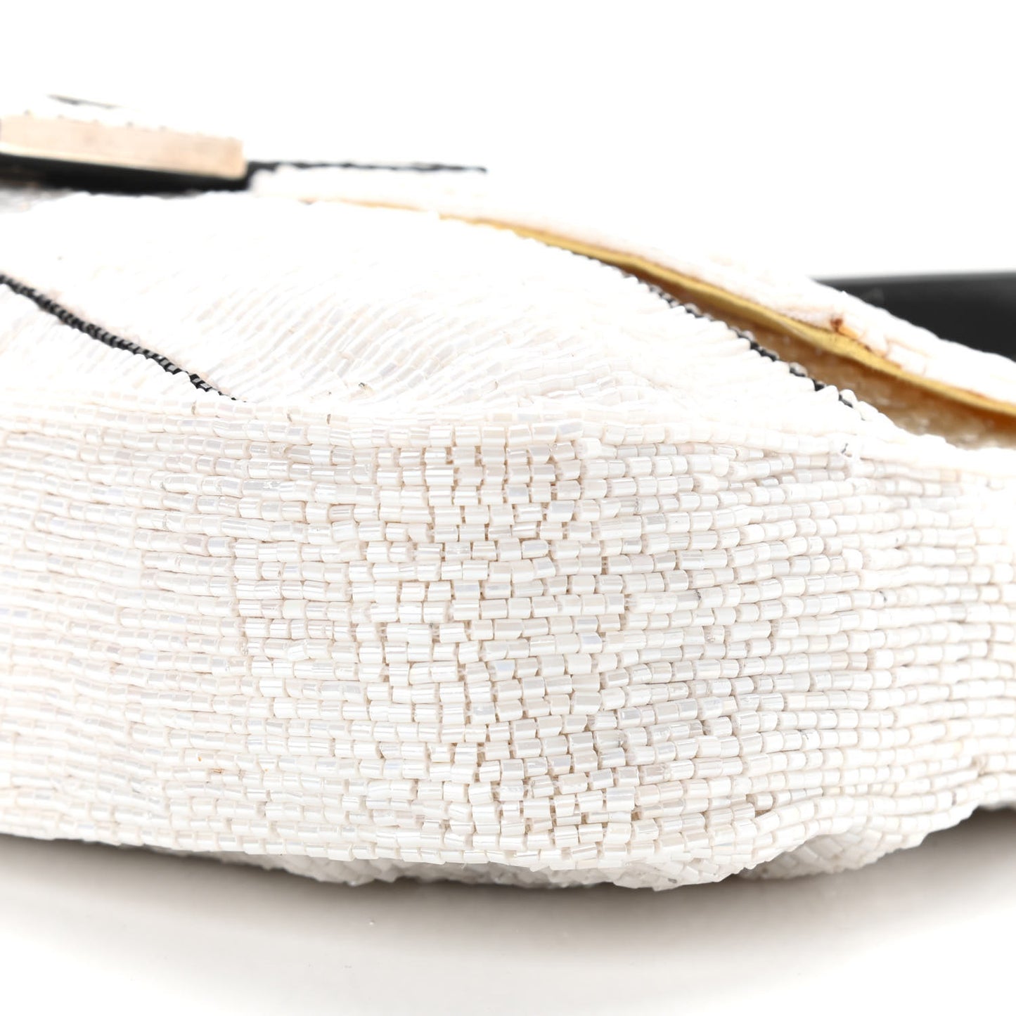 Beaded Baguette White Black