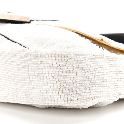 Fendi Beaded Baguette White Black 10 of 17