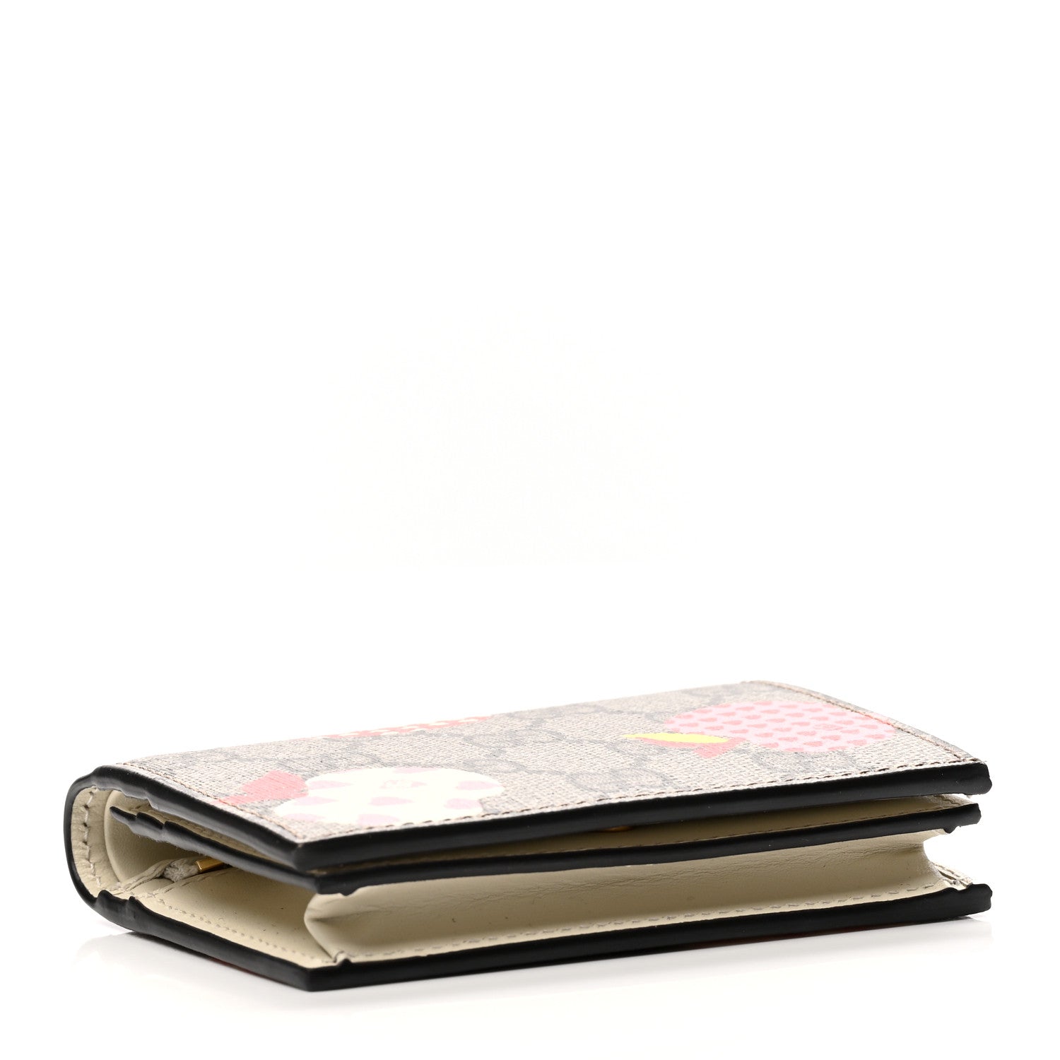 Gucci GG Supreme Monogram Les Pommes Card Case Wallet Beige Multicolor Mystic White 3 of 6