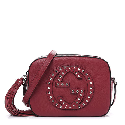 Gucci Pebbled Calfskin Studded Small Soho Disco Bag Soft Burgundy 1 of 9