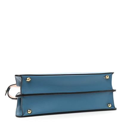 Fendi Vitello Seta Shiny Nappa Medium Peekaboo I SEE U Satchel Blue Velvet Light Rose 4 of 11