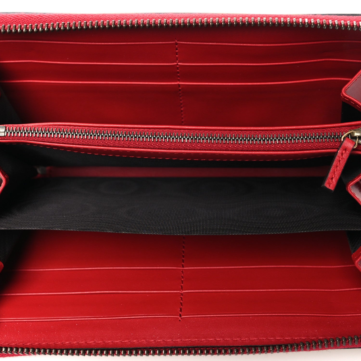 Gucci Calfskin Queen Margaret Zip Around Wallet Blue Agata Hibiscus Red Mystic White 5 of 10