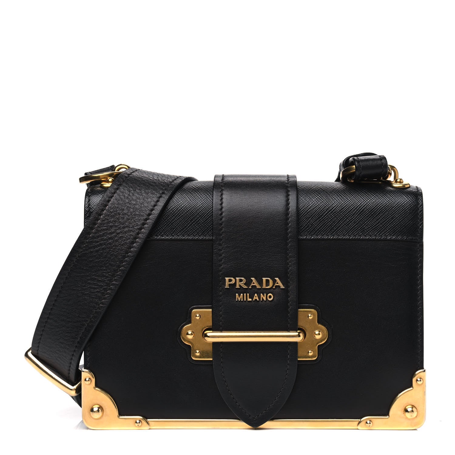 Prada City Calfskin Saffiano Cahier Bag Black 1 of 8