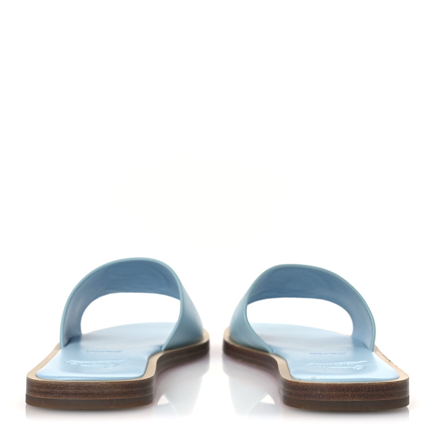 Christian Louboutin Calfskin Mule Flat Slides 37.5 Blue 6 of 10