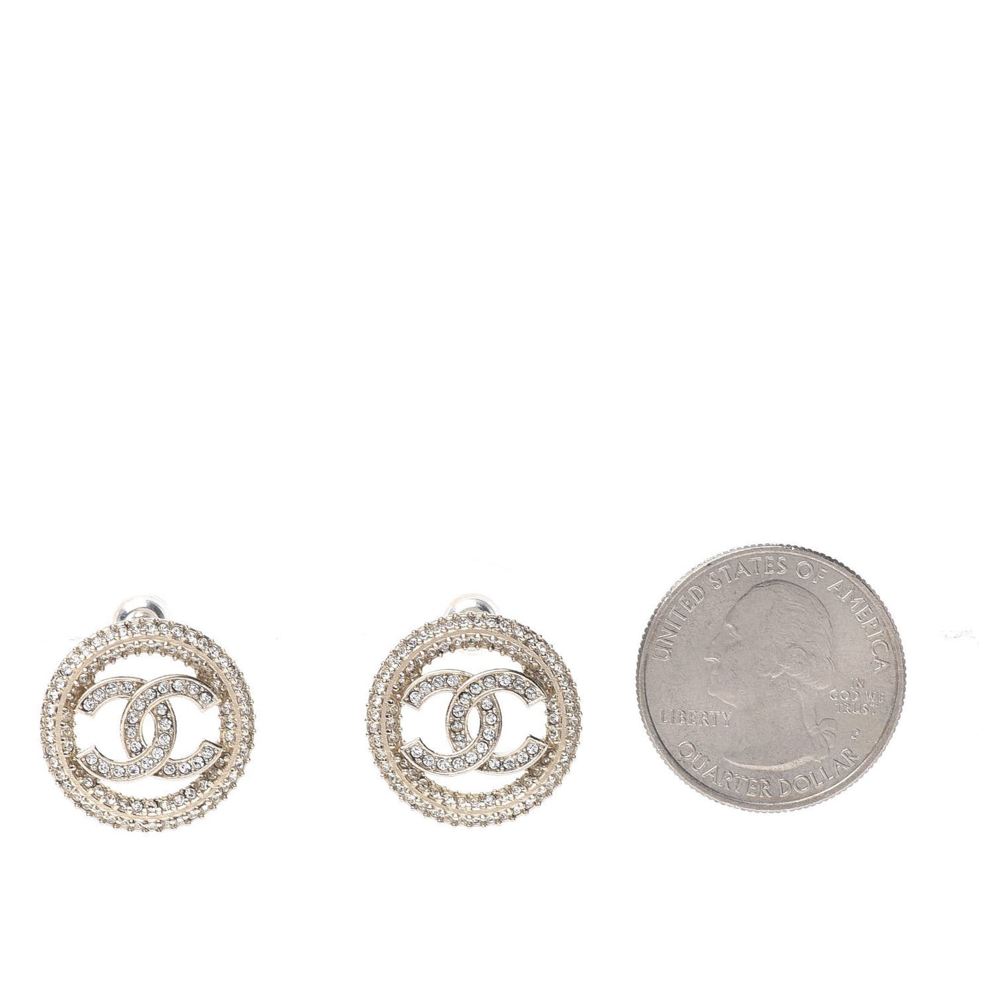 Crystal CC Vendome Round Earrings Gold