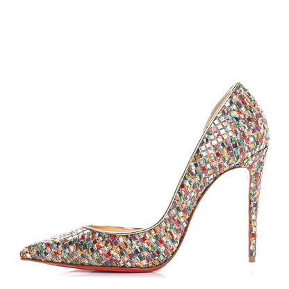 Christian Louboutin Tresse Vitraux Specchio Iriza 100 Pumps 38.5 Multicolor Silver 1 of 9