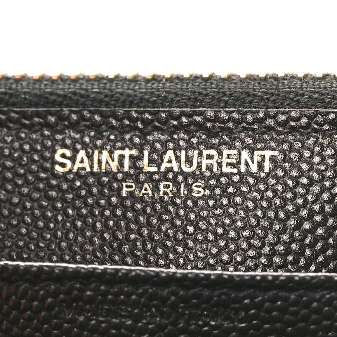 Saint Laurent Grain De Poudre Matelasse Chevron Monogram Double Zip Wallet Black 6 of 10